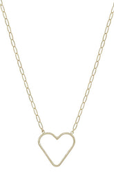 Metal Chain Heart Pendant Necklace
